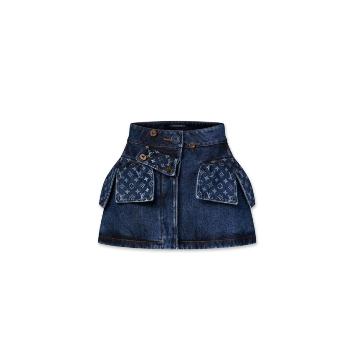 l0vis vvtt0n monogram accent raw De*1m mini skirt 1ajgea